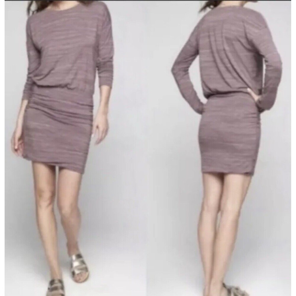 Athleta Women’s Size S Beyond Soft Avenues Mauve Stretch Blouson Mini Dress